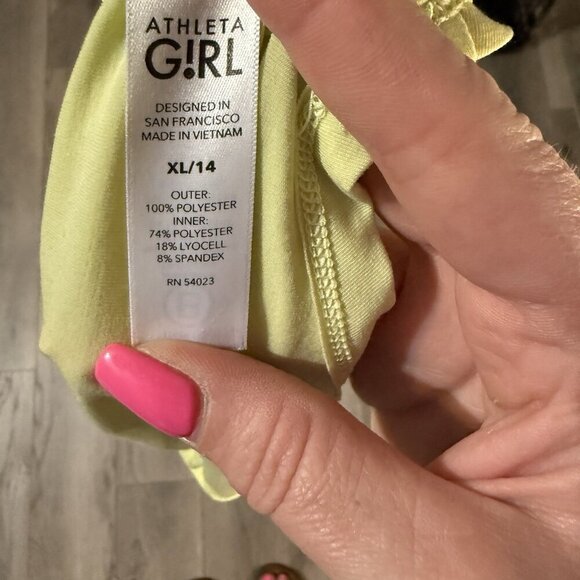 Athleta Girl Tank Top Size XL/14 Layered Top Yellow XL - Picture 7 of 7